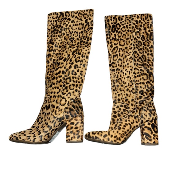 Gianni Bini Shoes - Gianni Bini Leather Leopard Print Boots 
Size 6 M